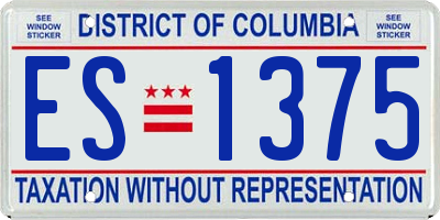 DC license plate ES1375