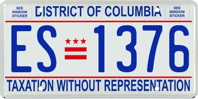 DC license plate ES1376
