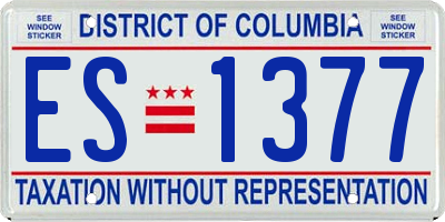 DC license plate ES1377