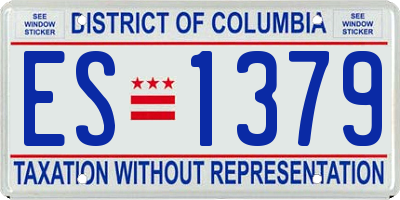 DC license plate ES1379