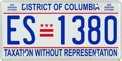 DC license plate ES1380