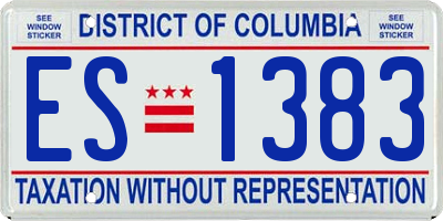 DC license plate ES1383