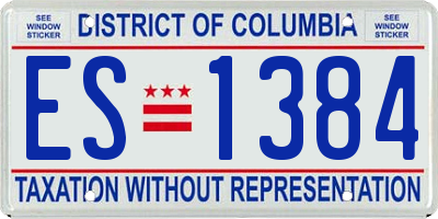 DC license plate ES1384