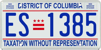 DC license plate ES1385