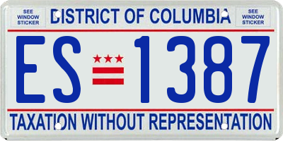DC license plate ES1387