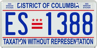 DC license plate ES1388