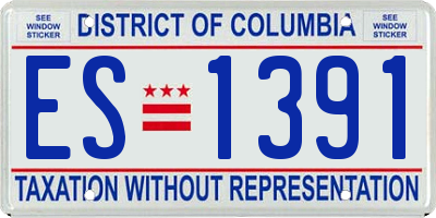 DC license plate ES1391