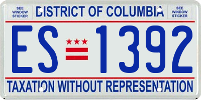 DC license plate ES1392