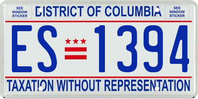 DC license plate ES1394