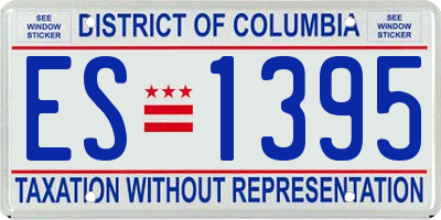 DC license plate ES1395