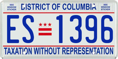 DC license plate ES1396