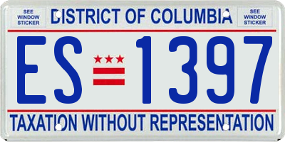 DC license plate ES1397