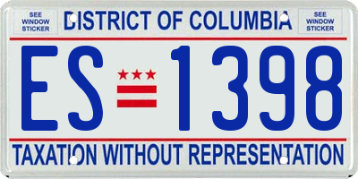 DC license plate ES1398