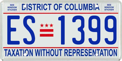 DC license plate ES1399