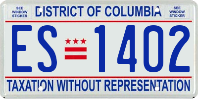 DC license plate ES1402