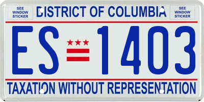 DC license plate ES1403