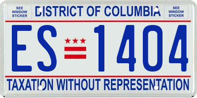 DC license plate ES1404