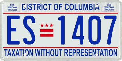 DC license plate ES1407