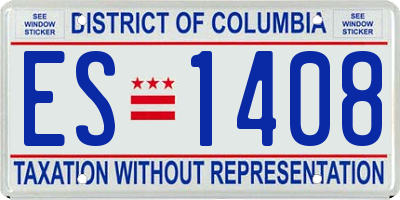 DC license plate ES1408