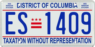 DC license plate ES1409