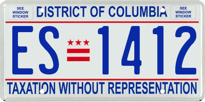 DC license plate ES1412
