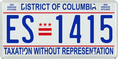 DC license plate ES1415
