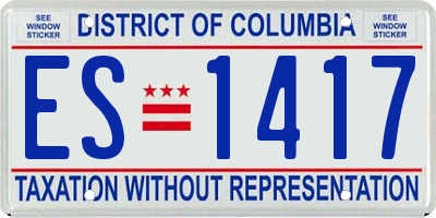 DC license plate ES1417