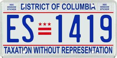 DC license plate ES1419