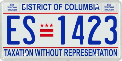 DC license plate ES1423