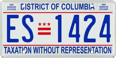 DC license plate ES1424