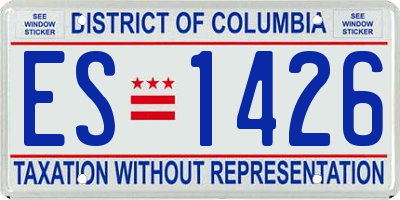 DC license plate ES1426