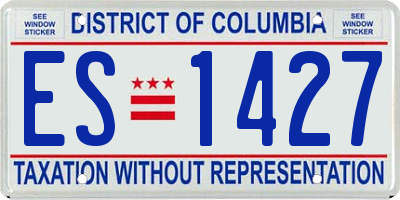 DC license plate ES1427