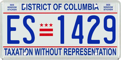DC license plate ES1429