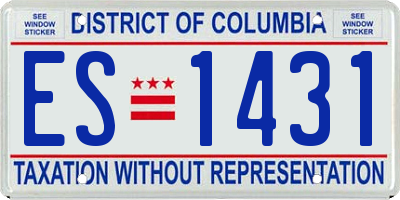 DC license plate ES1431