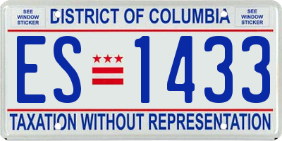 DC license plate ES1433