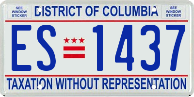 DC license plate ES1437