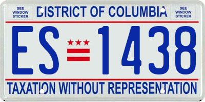 DC license plate ES1438