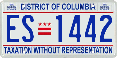DC license plate ES1442