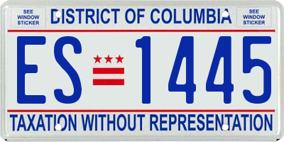 DC license plate ES1445