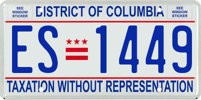 DC license plate ES1449
