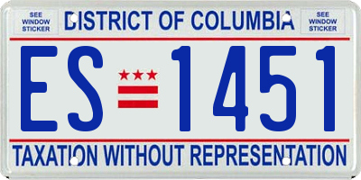 DC license plate ES1451