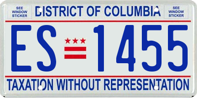 DC license plate ES1455
