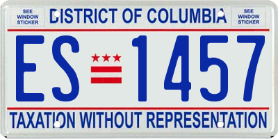 DC license plate ES1457