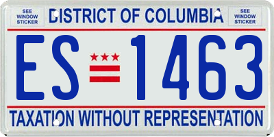 DC license plate ES1463