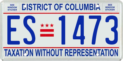 DC license plate ES1473