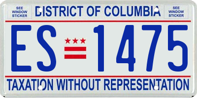 DC license plate ES1475