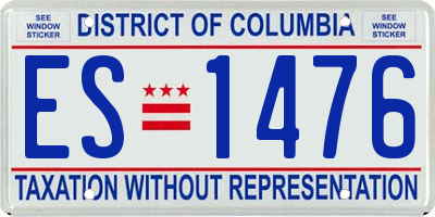 DC license plate ES1476
