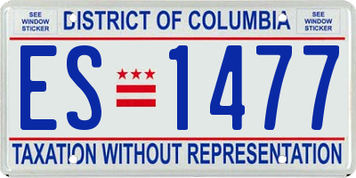 DC license plate ES1477
