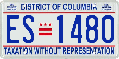 DC license plate ES1480