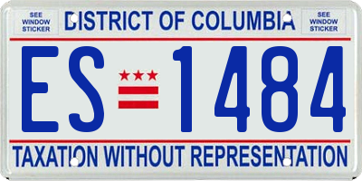 DC license plate ES1484